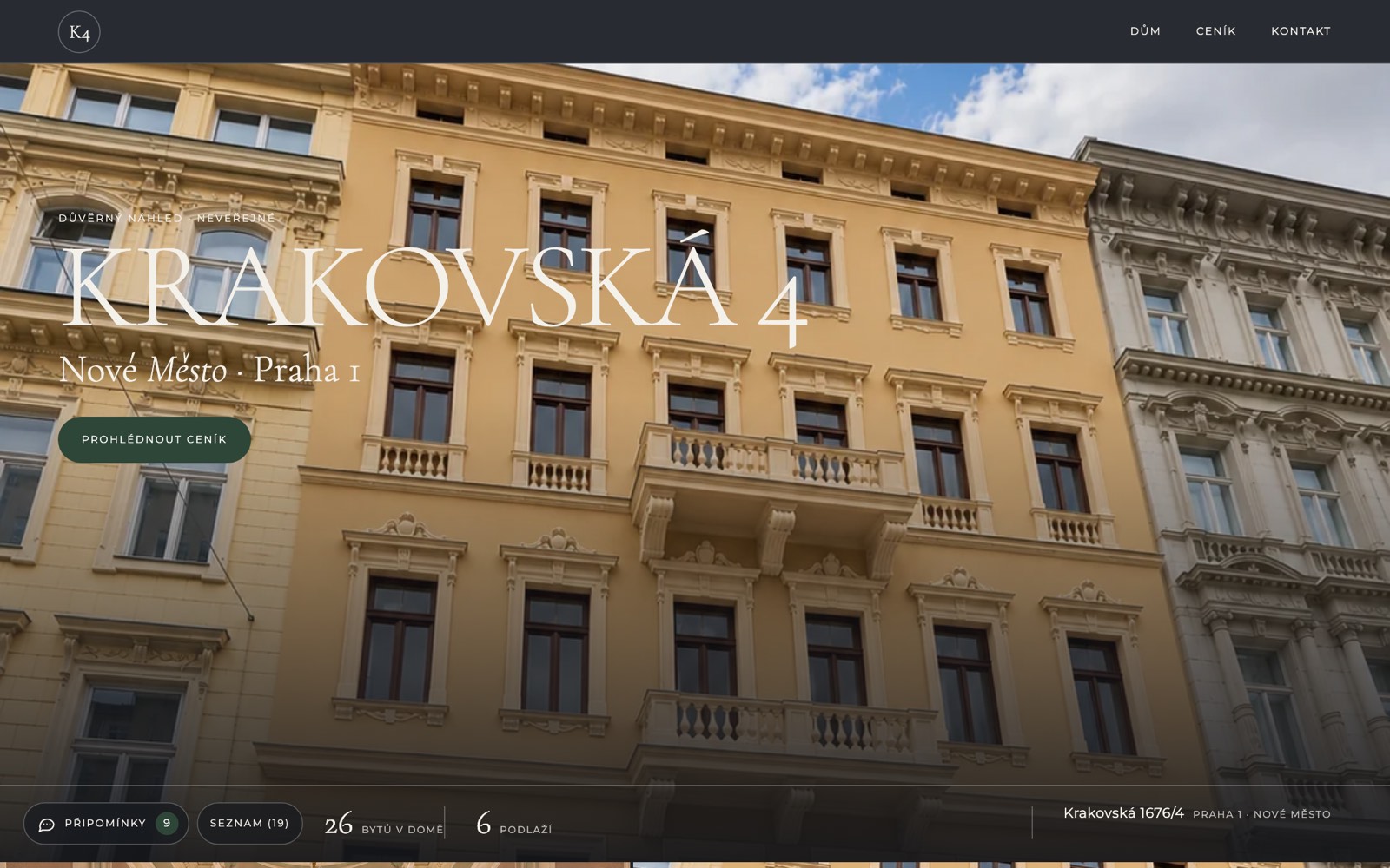 Prodejní stránka jedné adresy