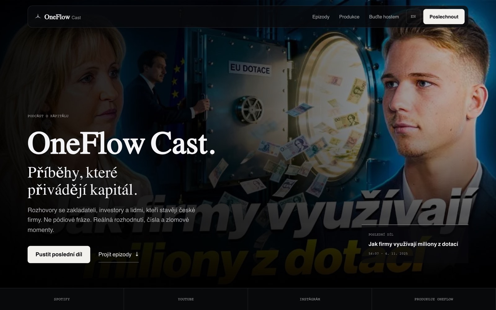 Náhled webu OneFlow Cast